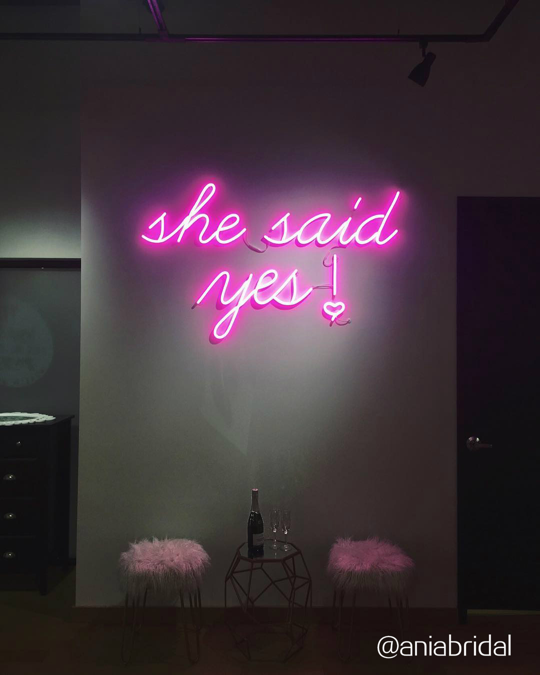 she said yes! neon sign