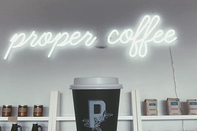 proper coffee neon sign