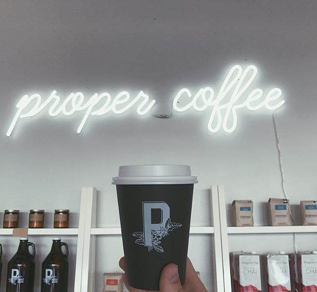 proper coffee neon sign