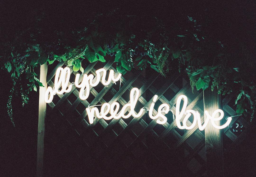 all you need is love(green wall) neon sign