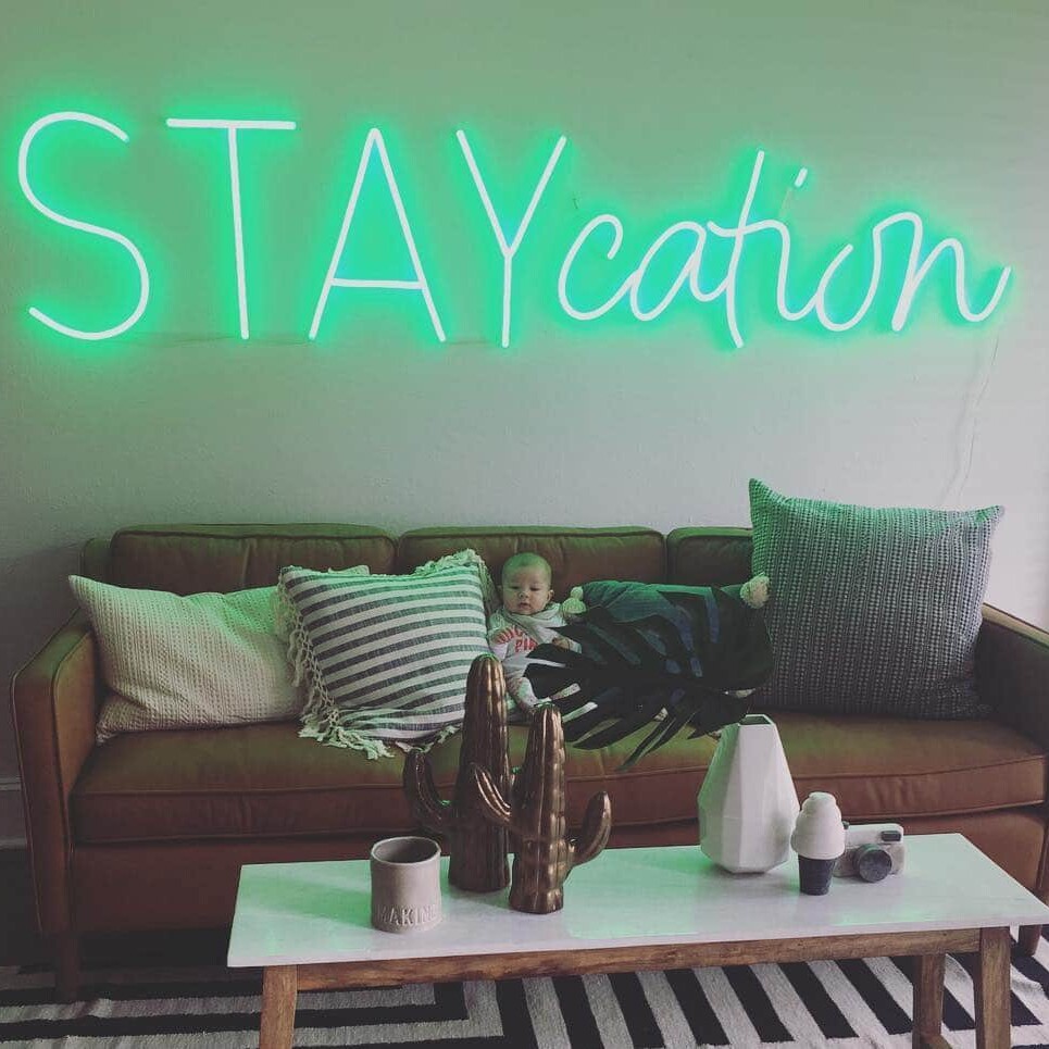 STAY cation neon sign