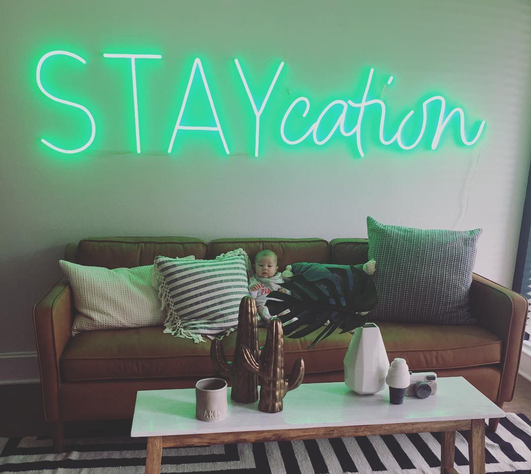 STAY cation neon sign