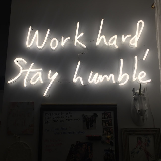 work hard stay humble neon sign