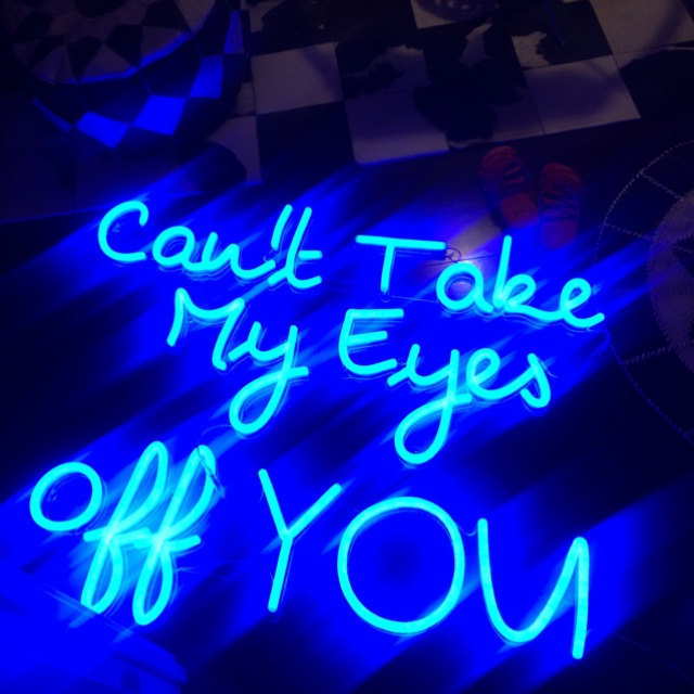 can't take my eyes off you neon sign