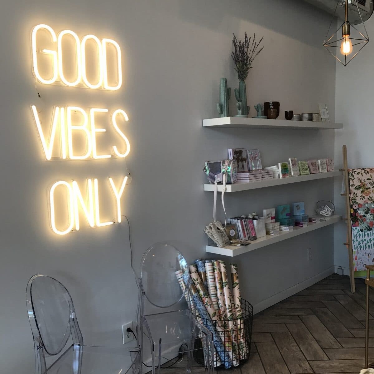 A neon sign 