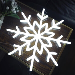 Snow-themed neon sign for a winter wonderland vibe