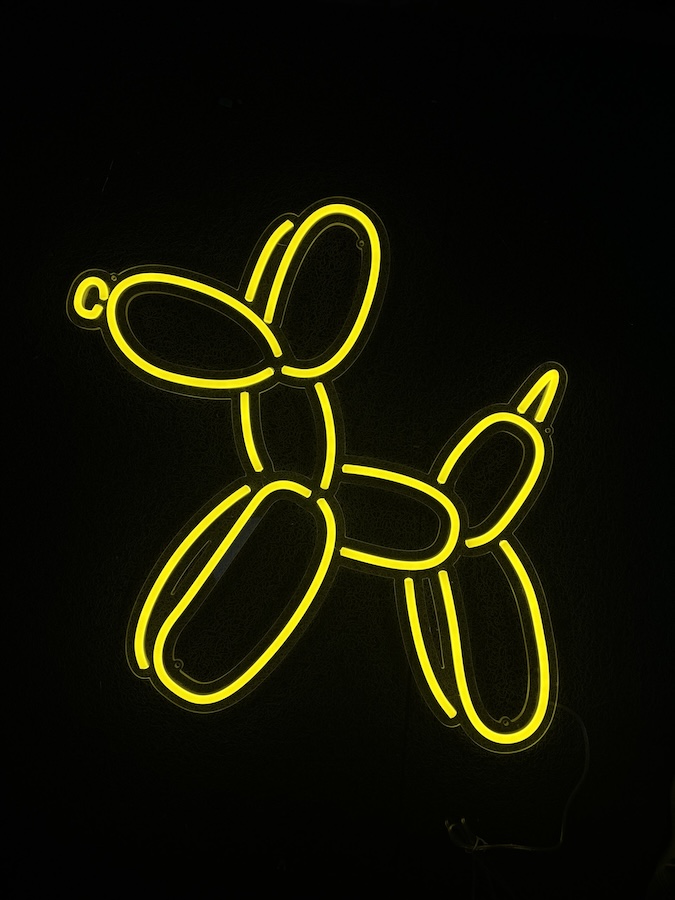 balloon dog yellow neon sign cute room decor