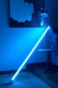 blue neon tube lamp