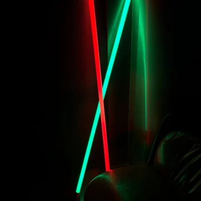 green and red neon tube lamp