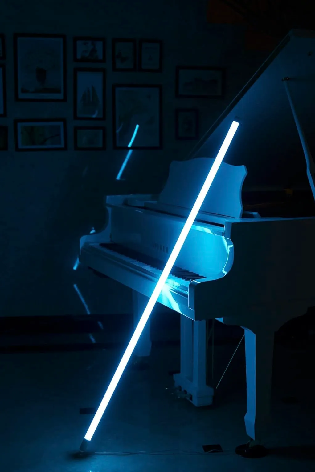 neon tube lamp at home