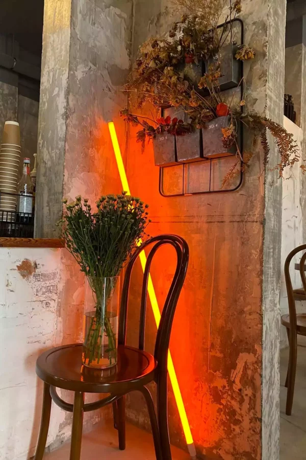 orange neon lamp tube