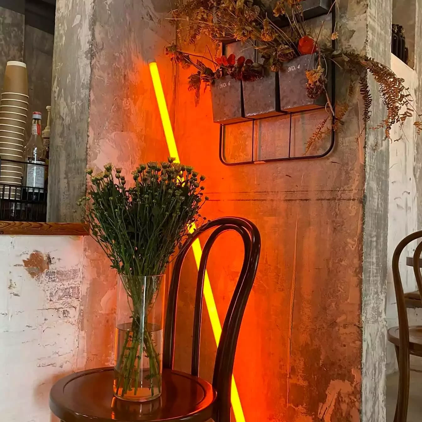 orange neon lamp tube