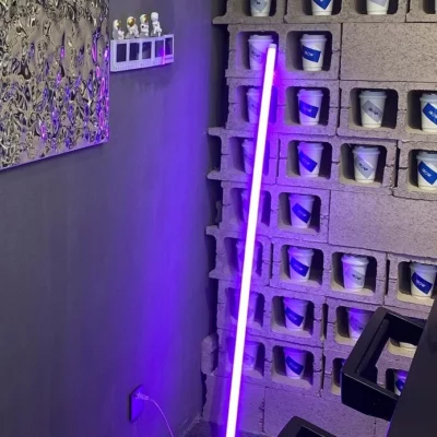 purple neon lamp