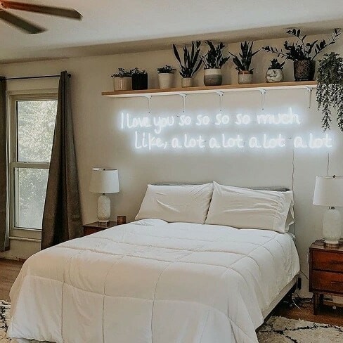 bedroom neon sign