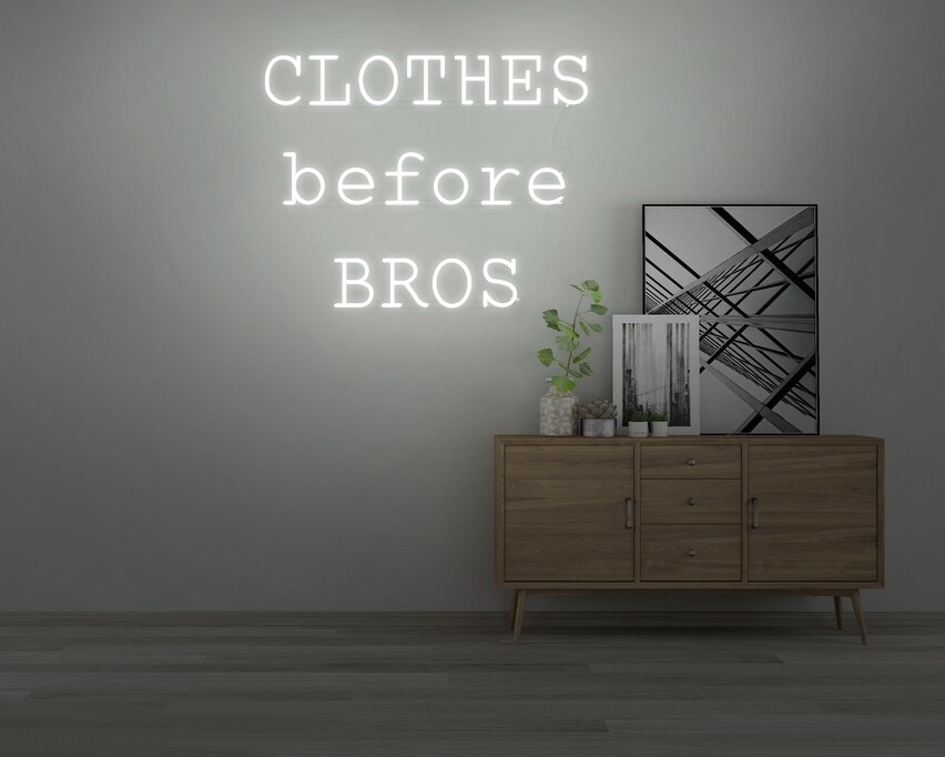 Cloth before bros neon sign for fashion enthusiasts