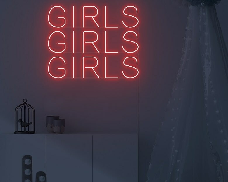 girls neon sign