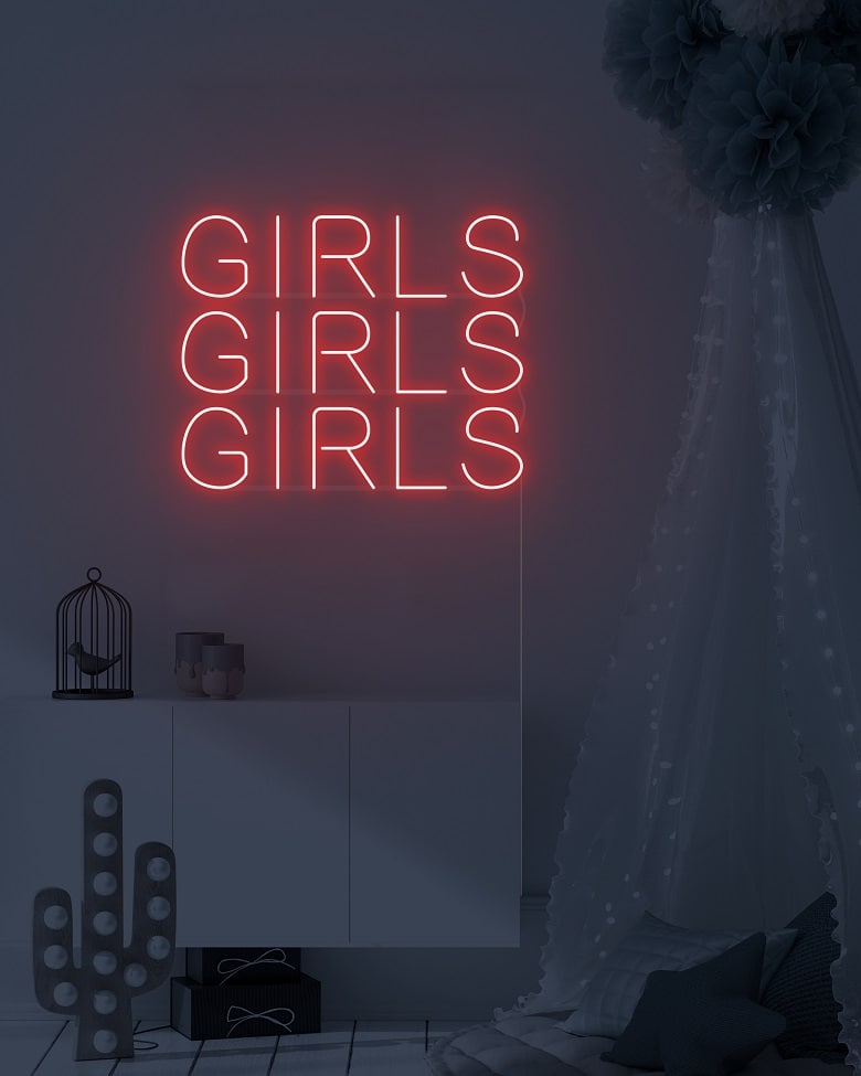 girls neon sign