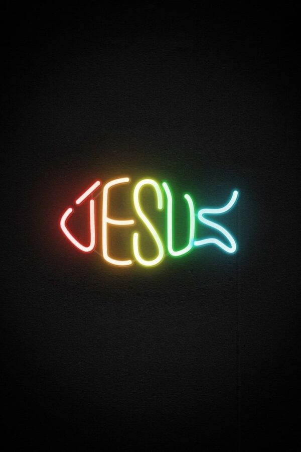 jesus fish neon sign