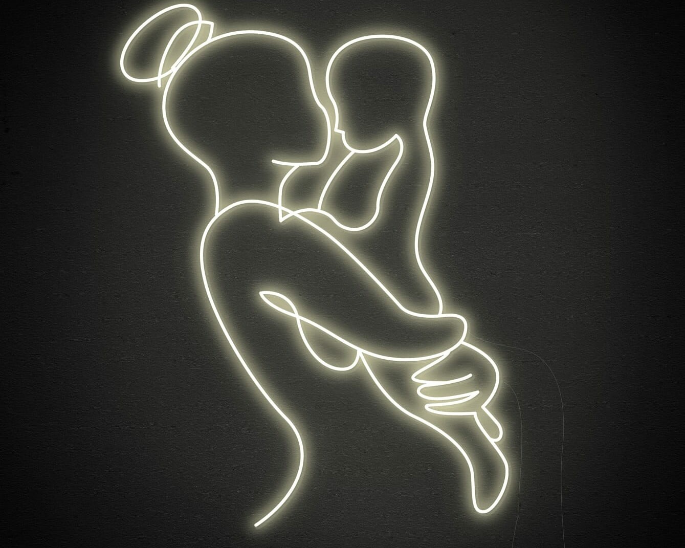 mother and child neon sign