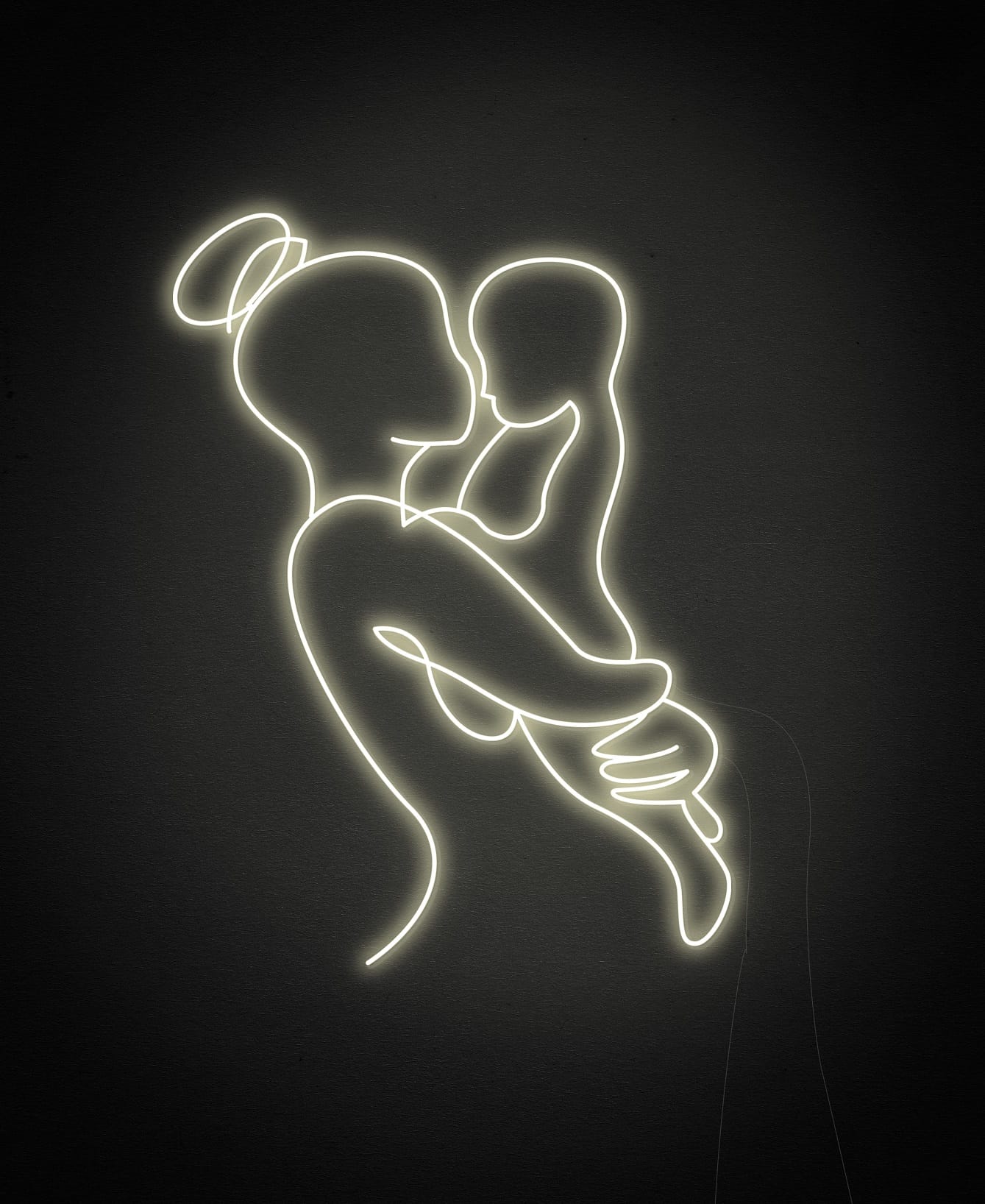 mother and child neon sign