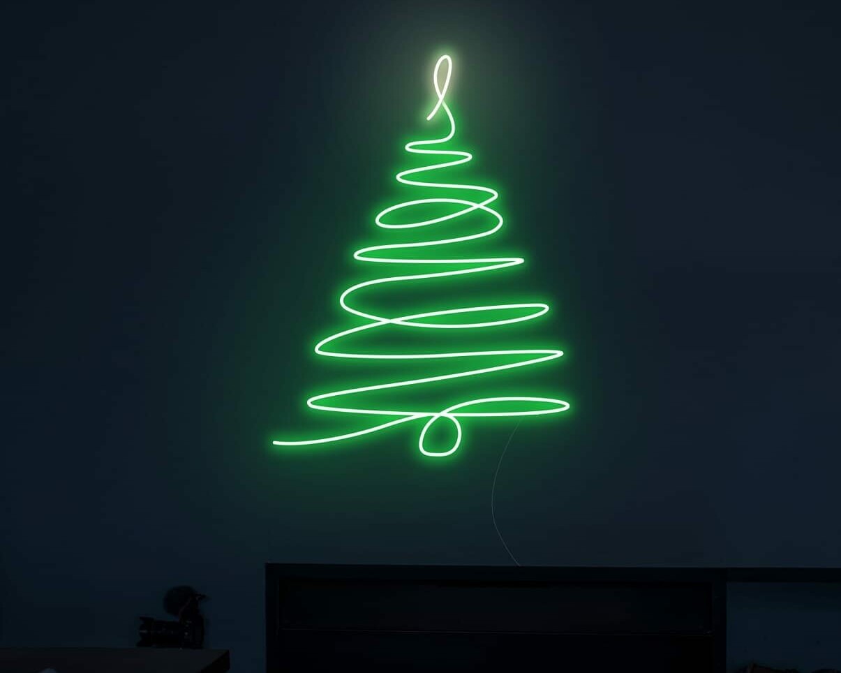 christmas tree neon sign