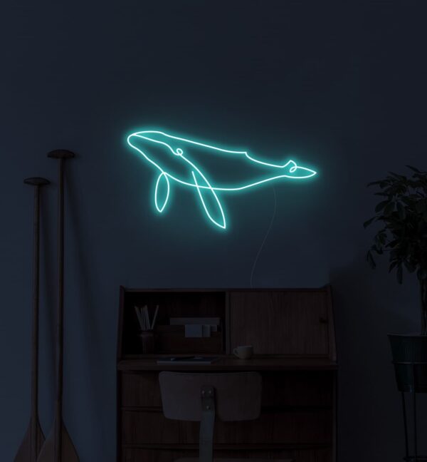 whale custom neon sign