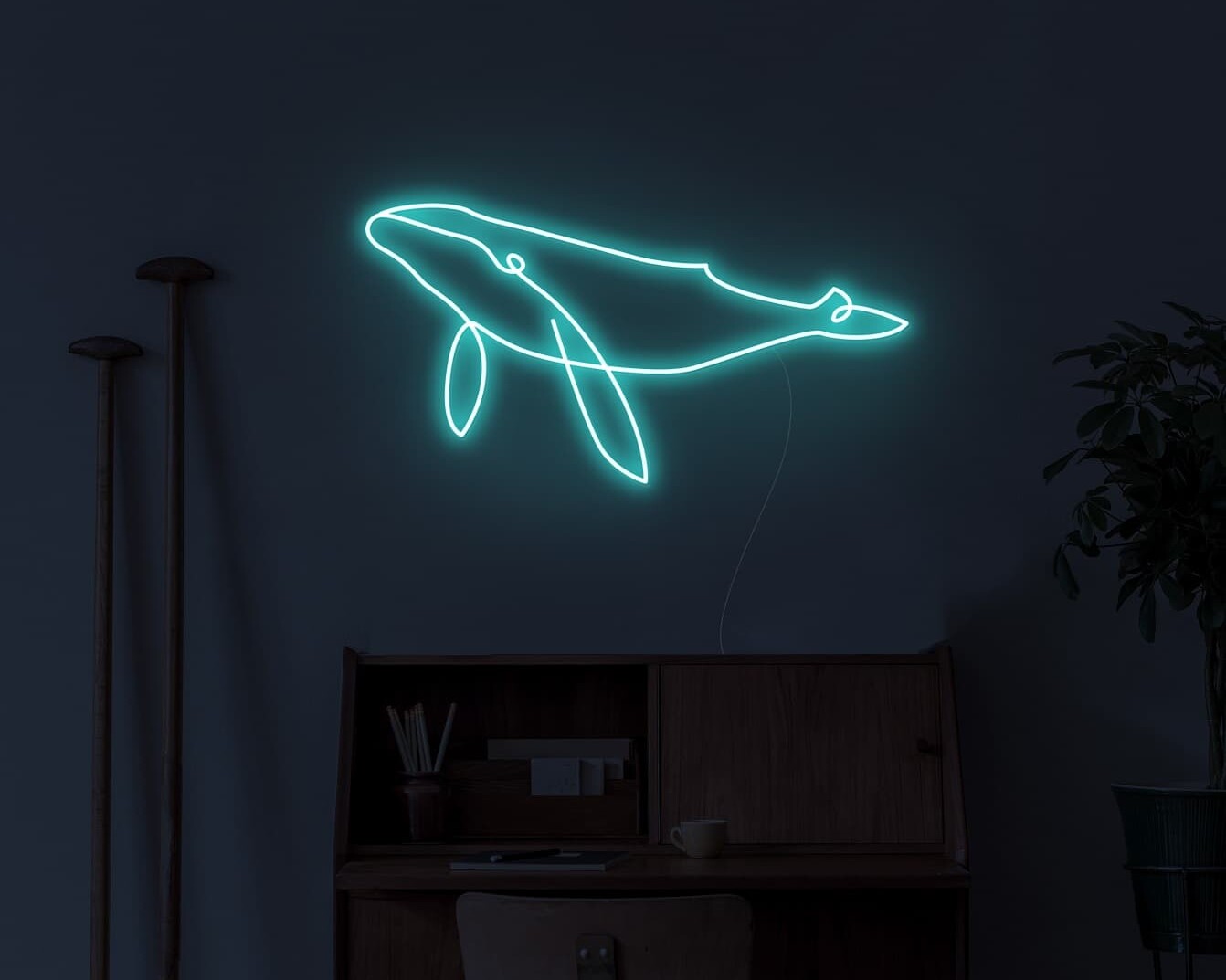 whale custom neon sign