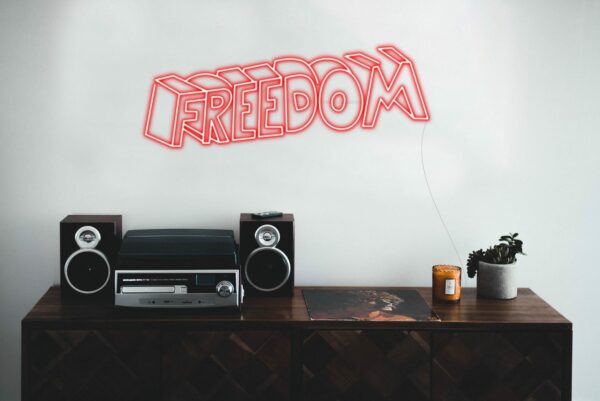 freedom neon sign