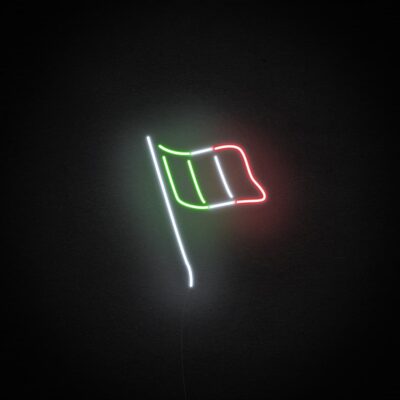 italy flag neon light
