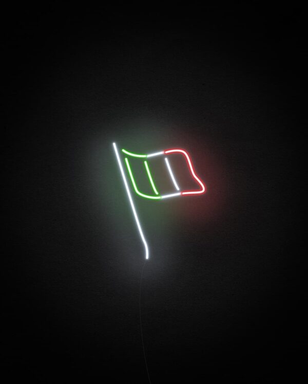 italy flag neon light