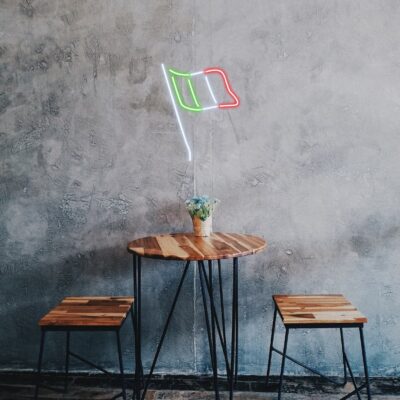 italy flag neon sign
