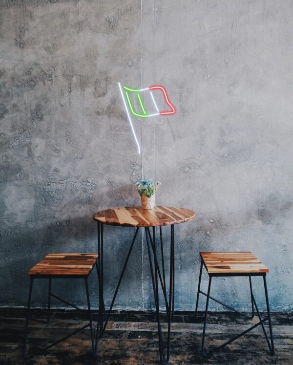 italy flag neon sign