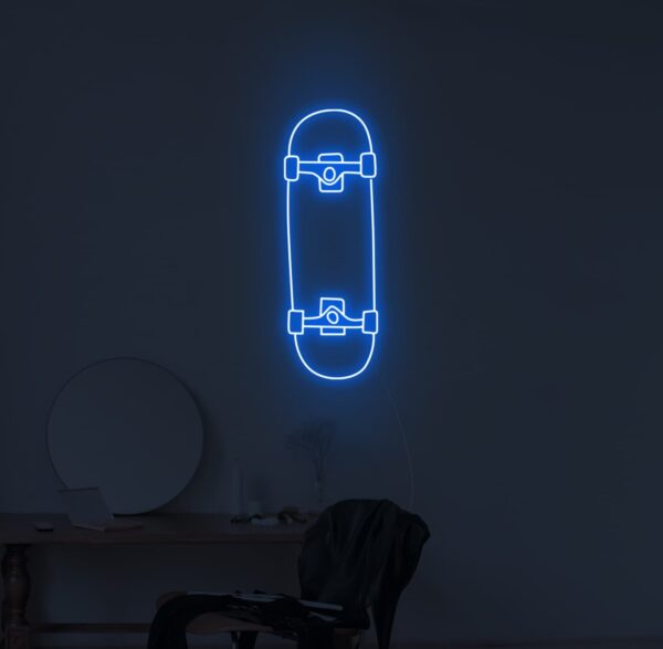 skateboard neon sign