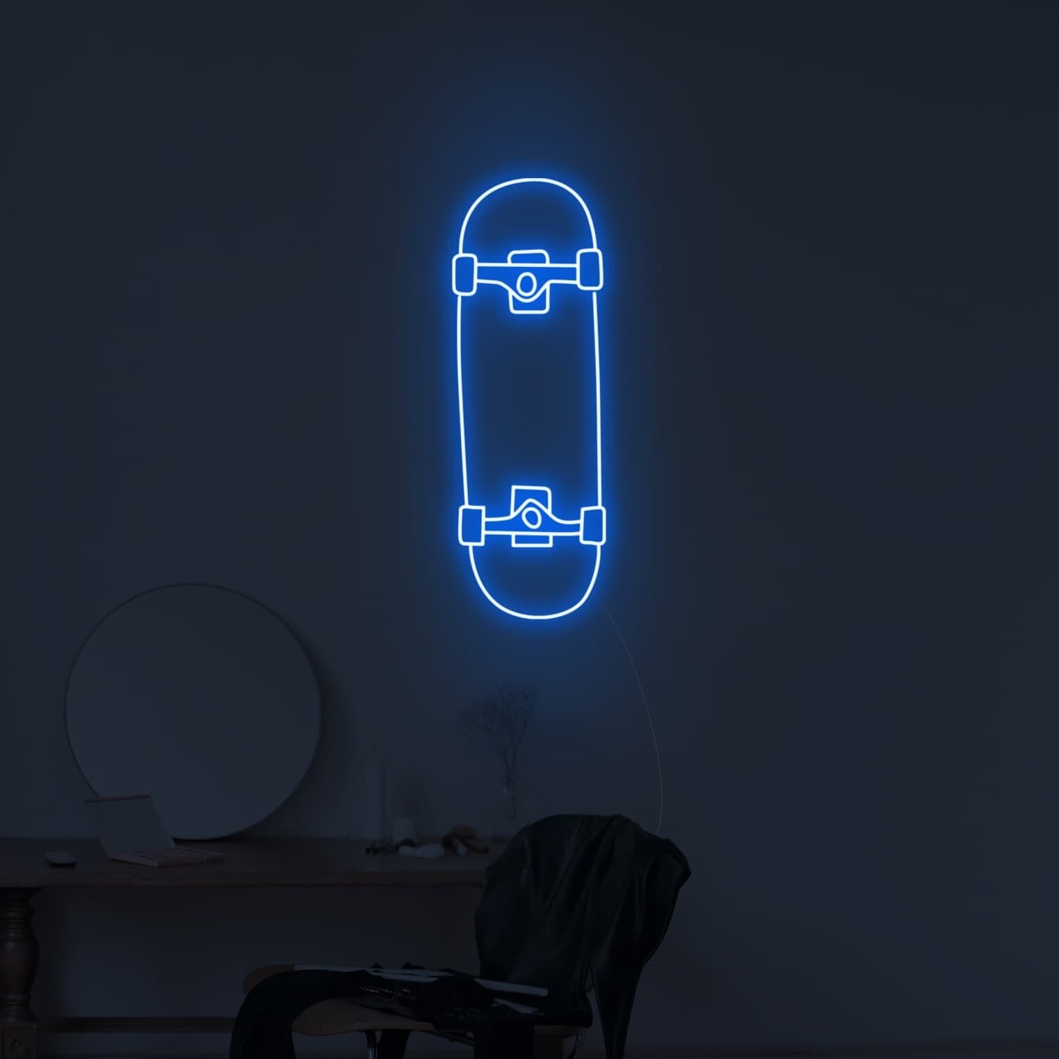 skateboard neon sign