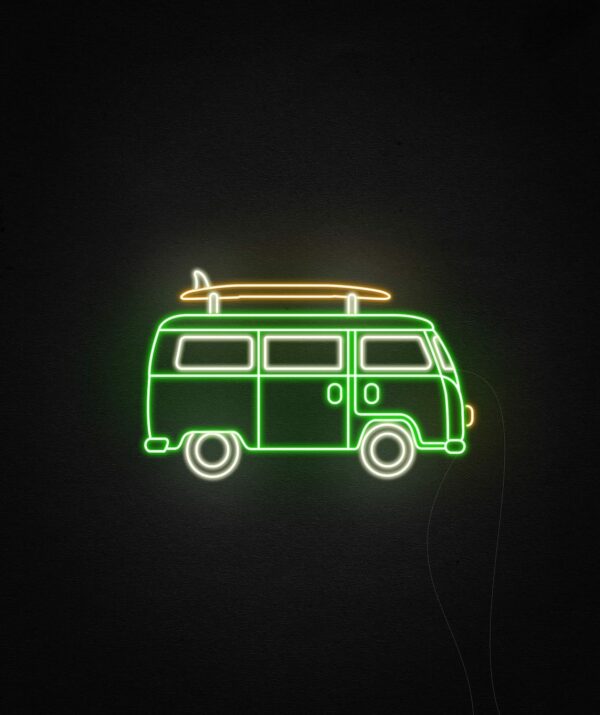 beach van neon light