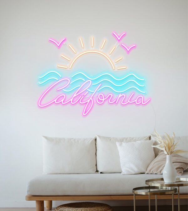 california sunrise neon sign