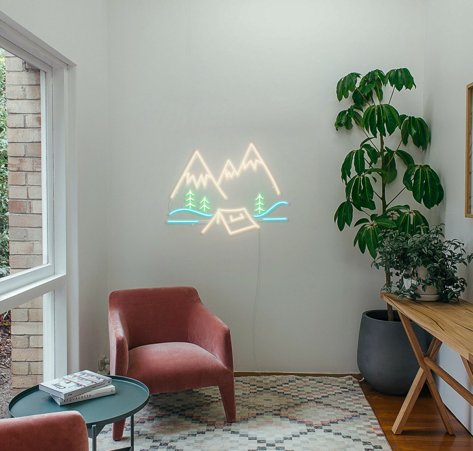 Mountain Camping Neon Sign | Echo Neon #1 LED Neon Sign Brand