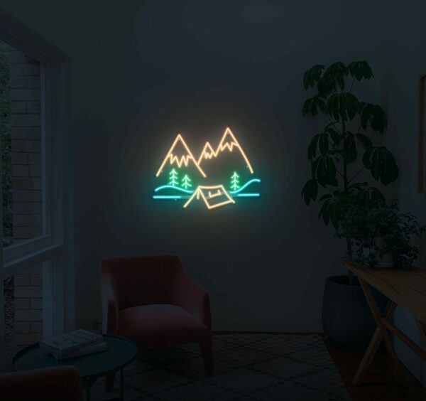 camping neon sign
