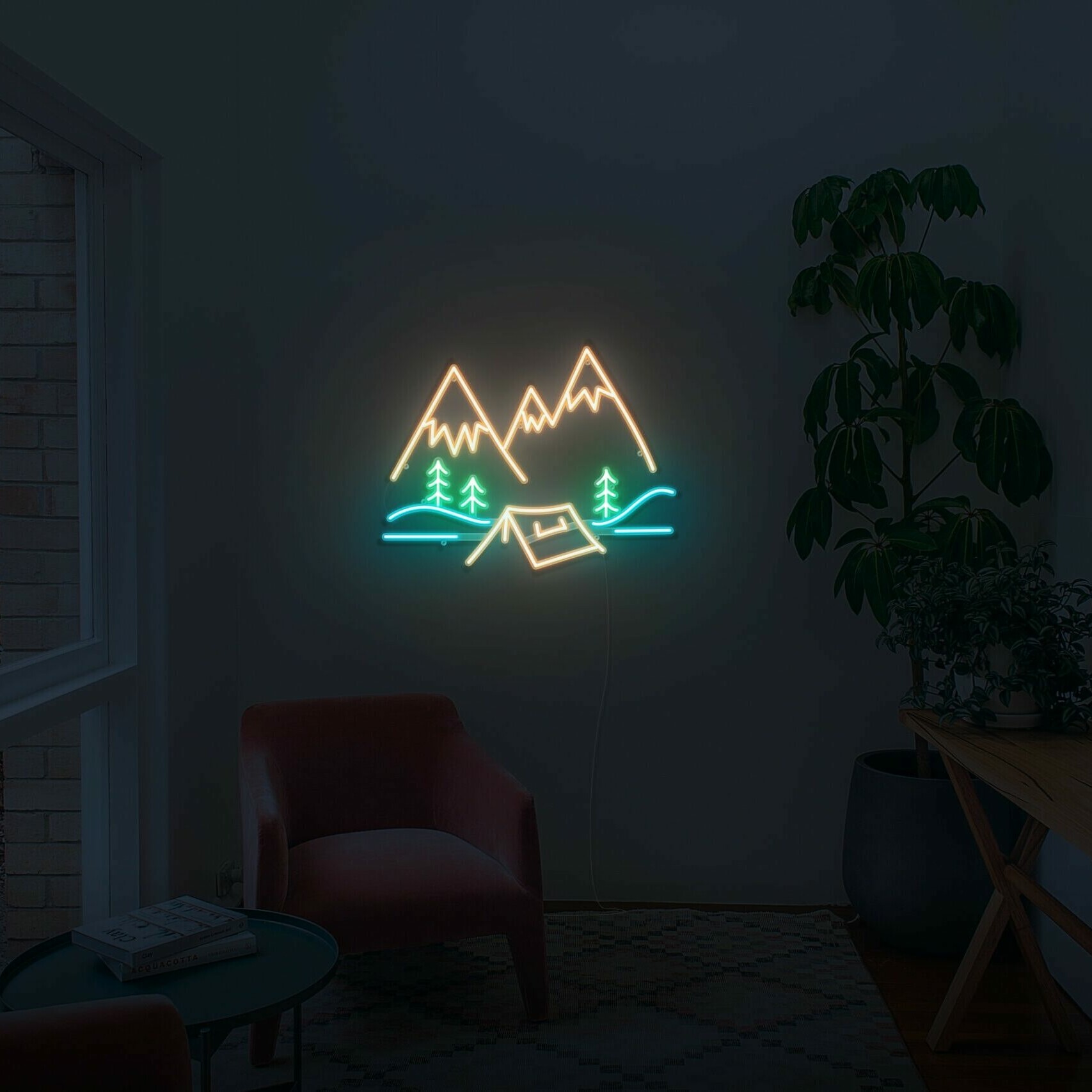 camping neon sign