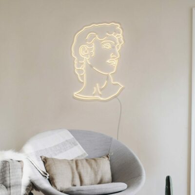 david head neon sign