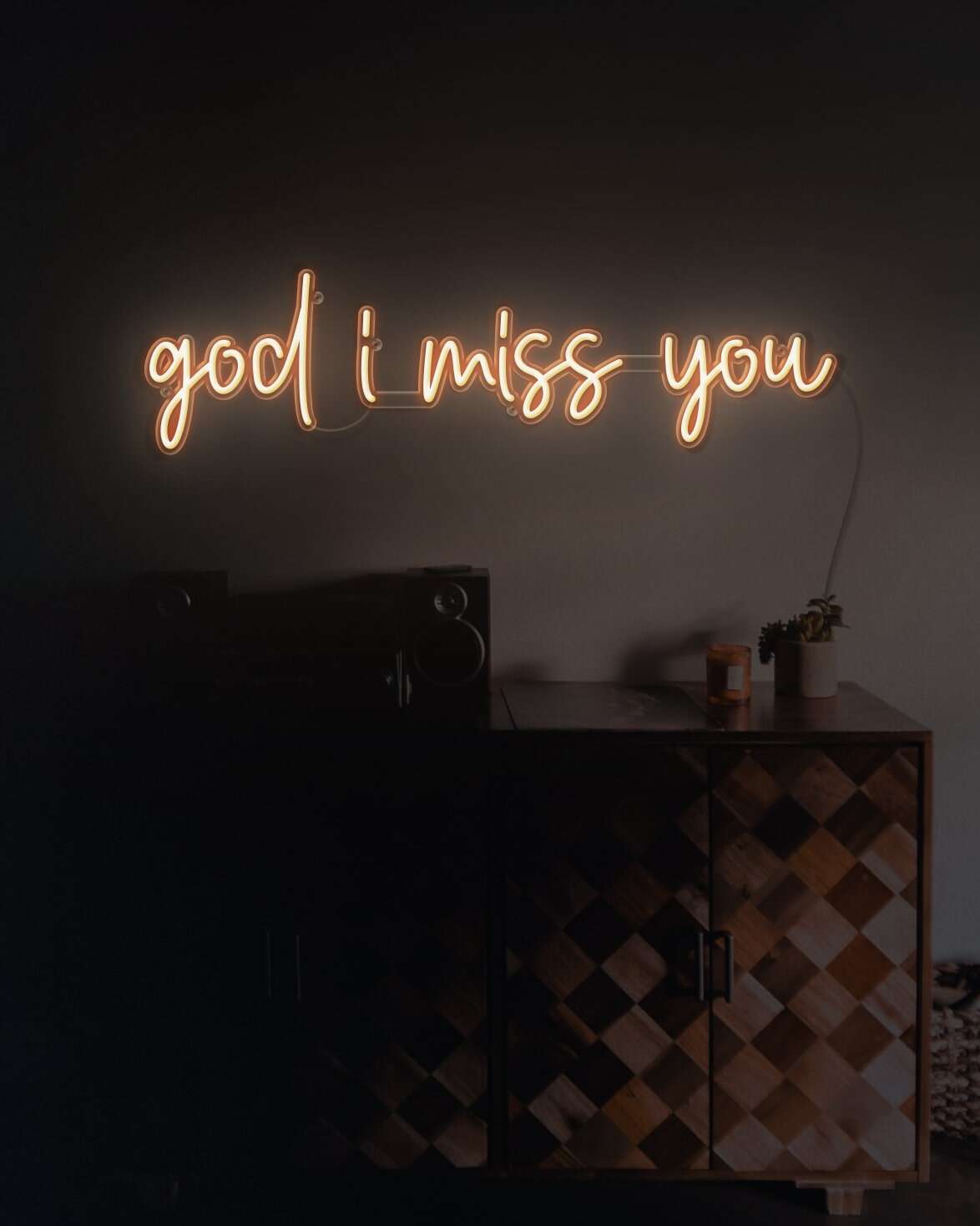 god i miss you neon light