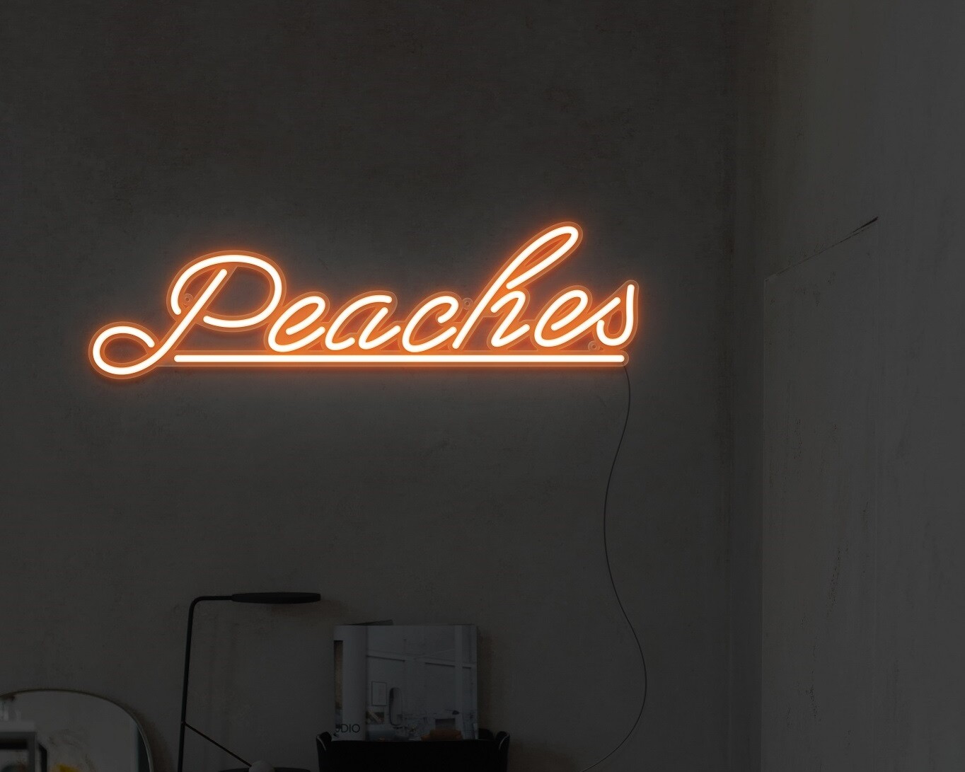 peaches neon signs