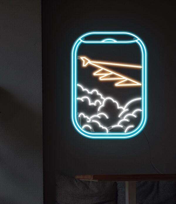 plane view neon light