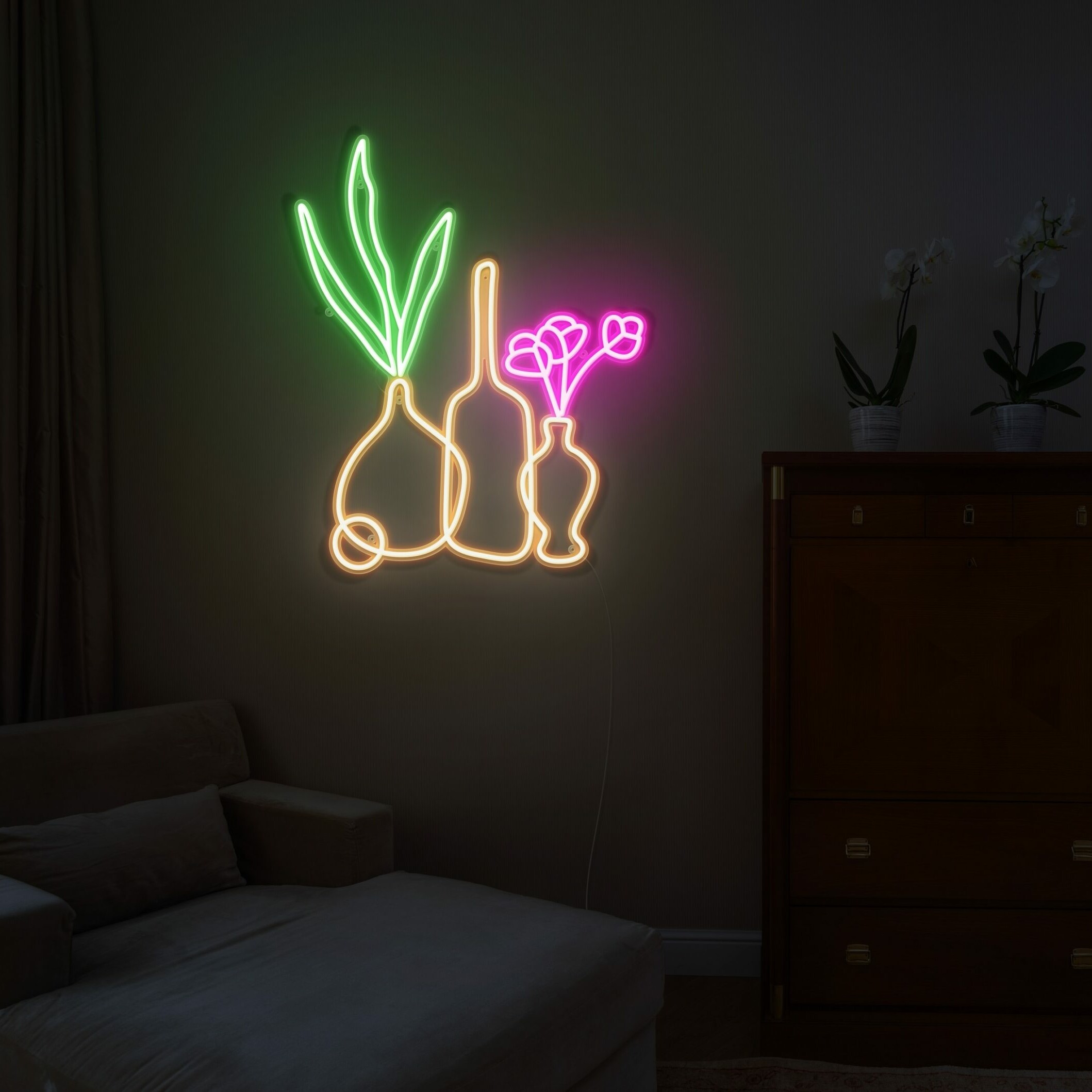 vases neon sign