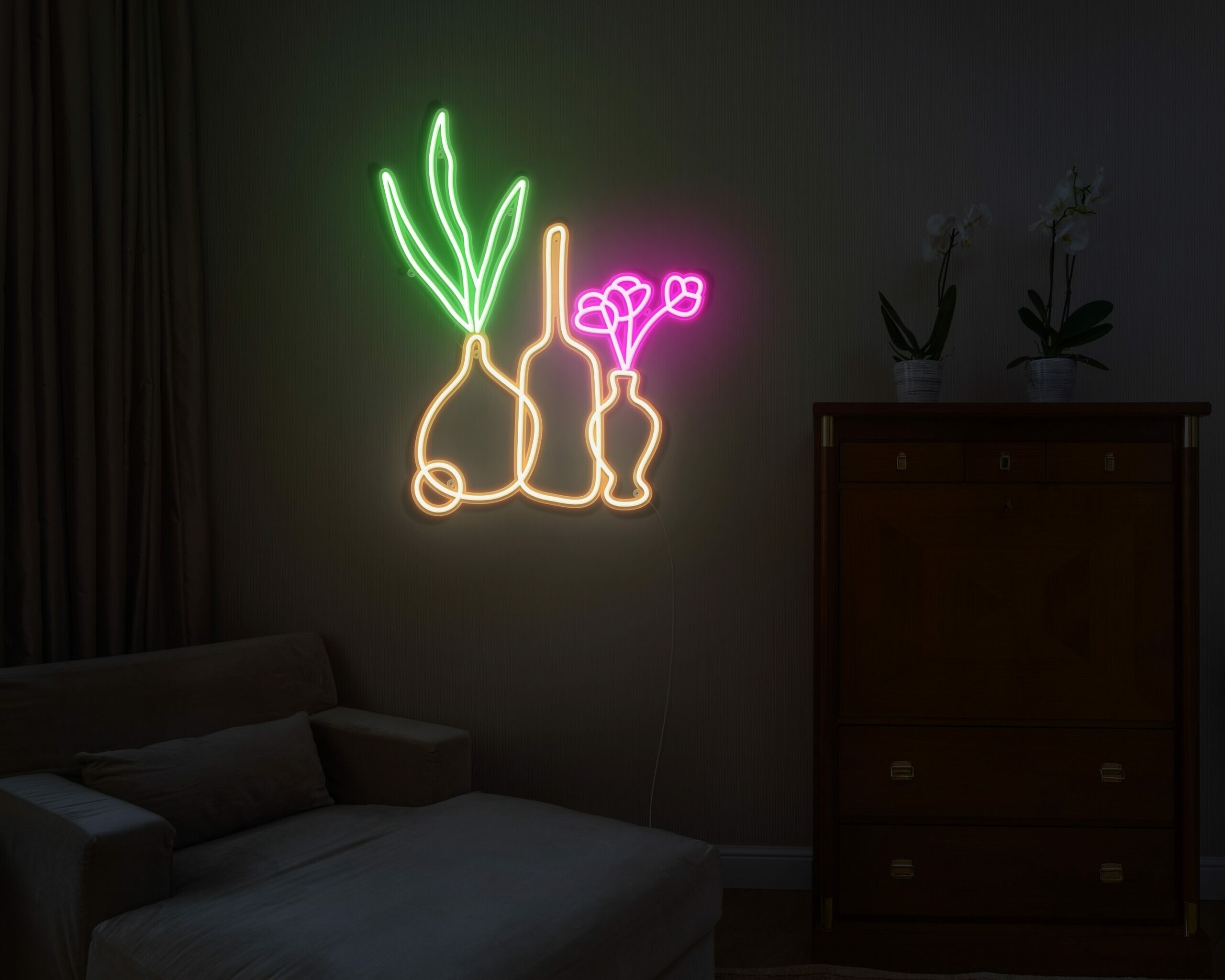 vases neon sign