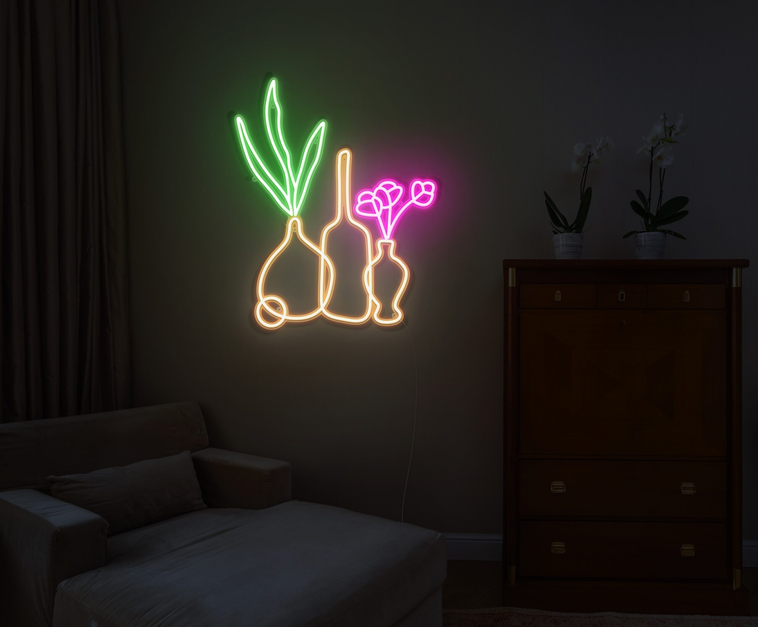 vases neon sign