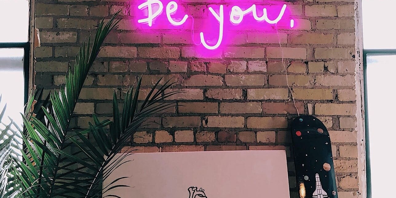 Be You' pink neon sign for your personal room