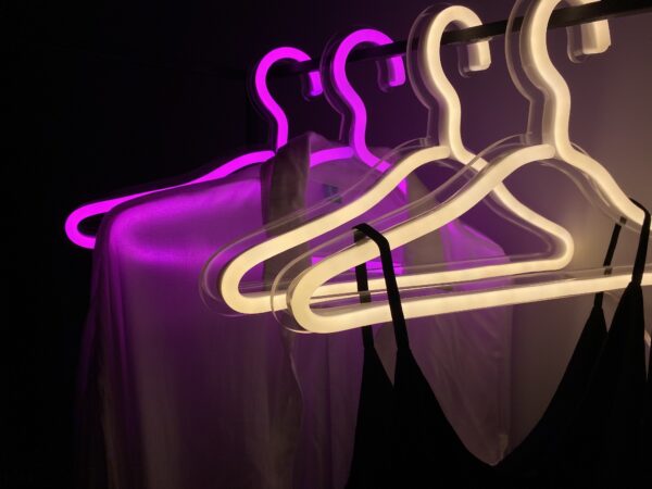 closet hanger neon sign