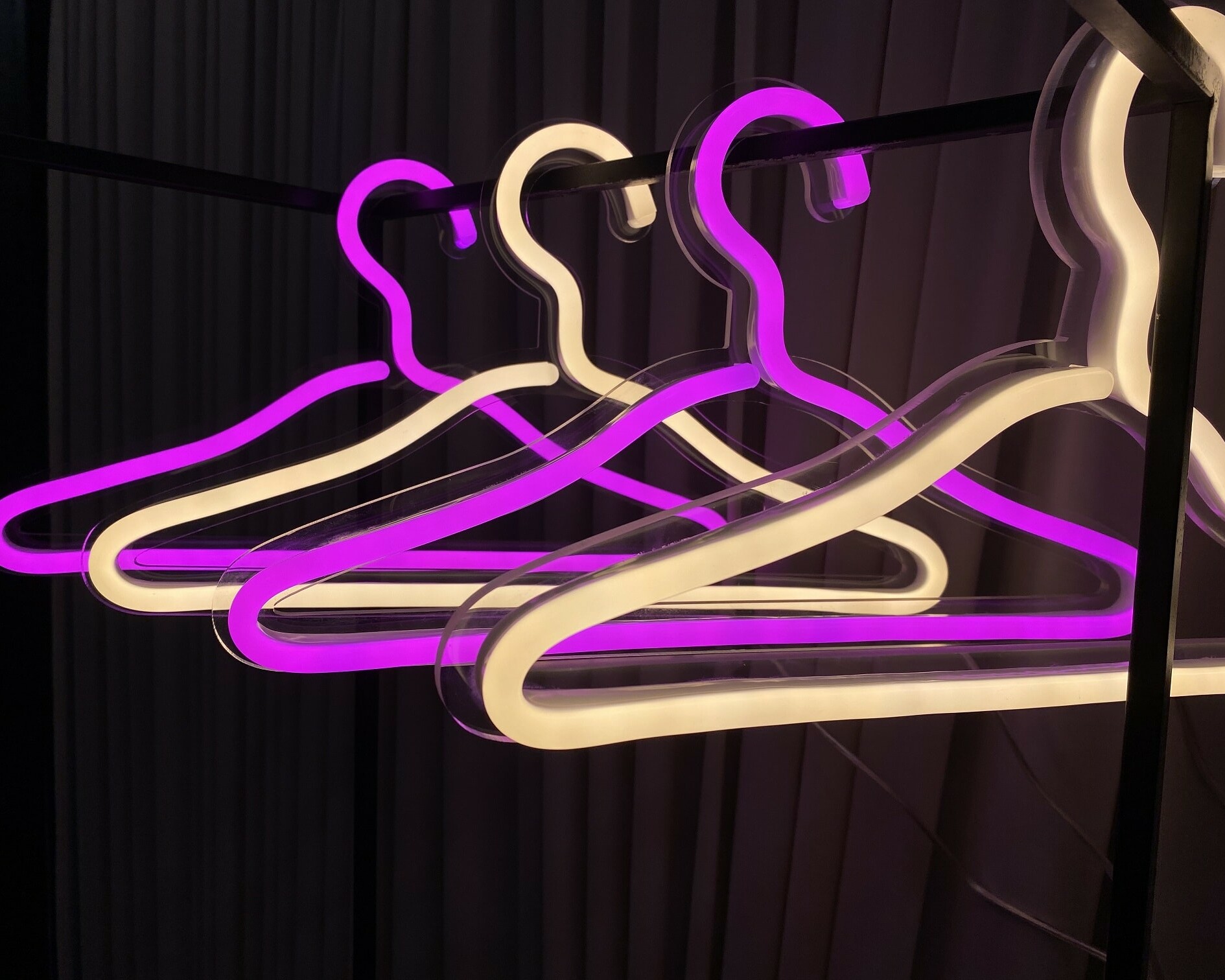 clothes hanger neon sign pack