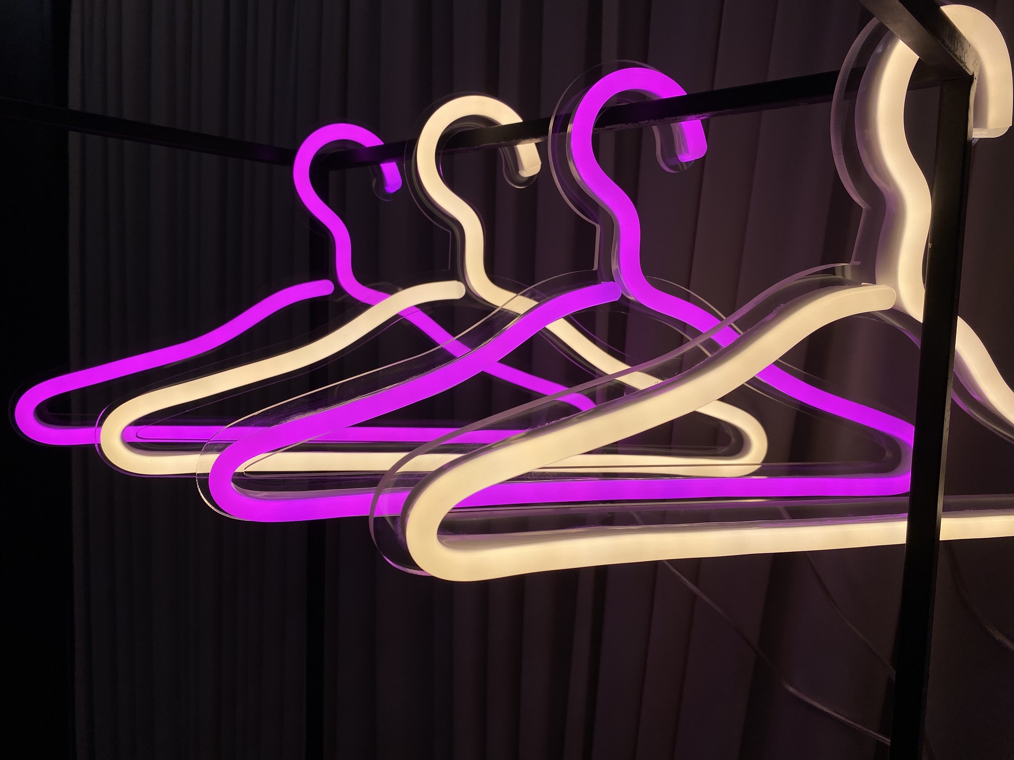 clothes hanger neon sign pack